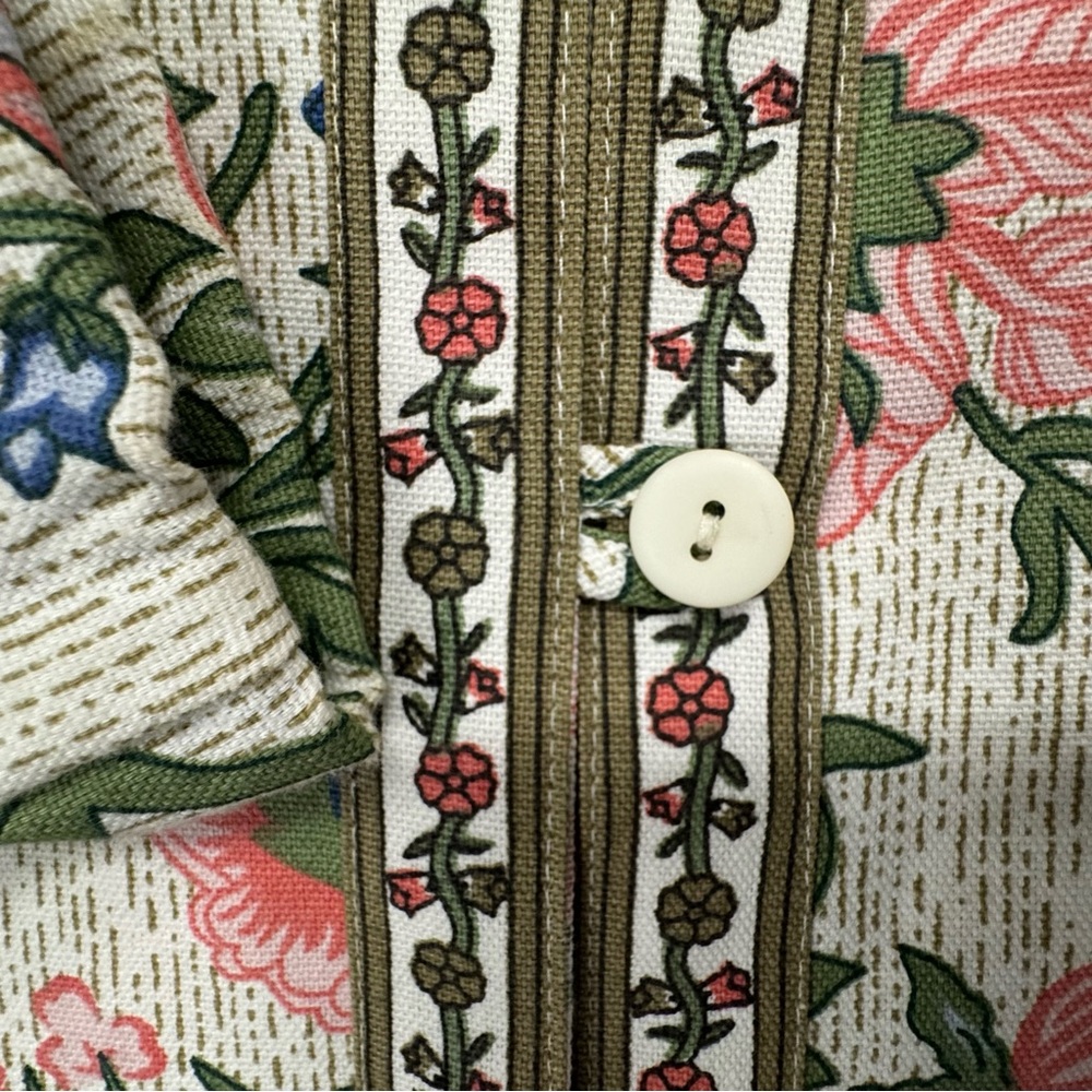 Tudor Court by Haband Floral Cotton Jacket Women’s XL Button Front Pockets - Picture 5 of 8